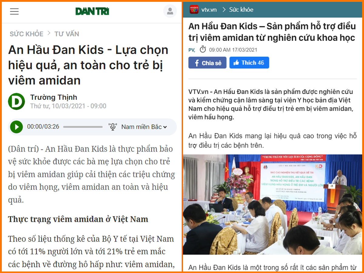 Báo chí đưa tin về An Hầu Đan Kids