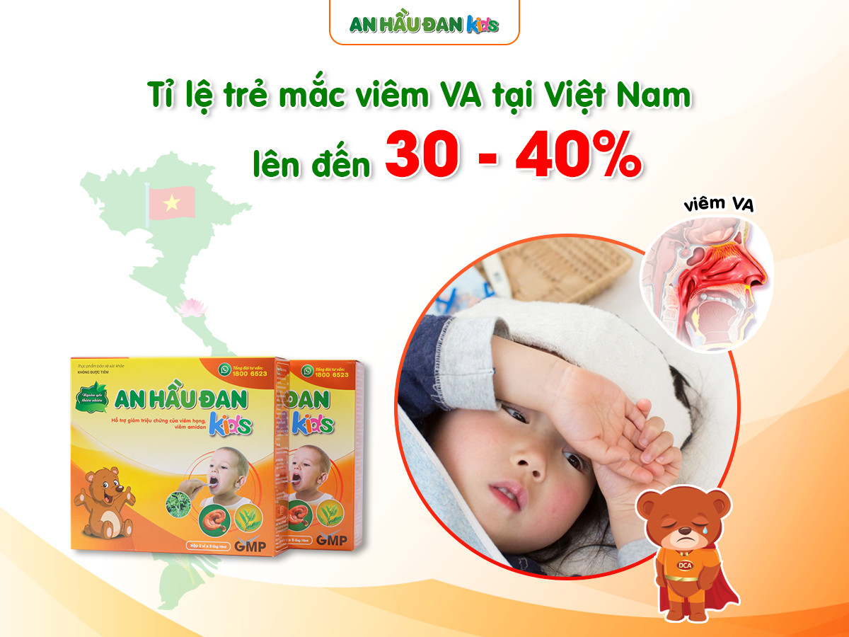Tại Việt Nam tỉ lệ trẻ mắc viêm VA lên đến 30 - 40%